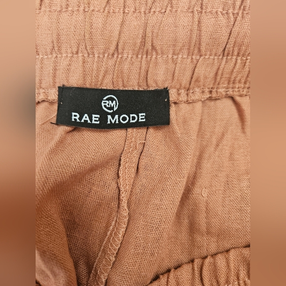 Rae Mode- Women's Casual Apricot Shorts L With Strings 55%Linen45%Rayon. - Picture 5 of 6